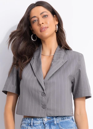 Colcci - Blazer Risca de Giz Cinza - COLCCI