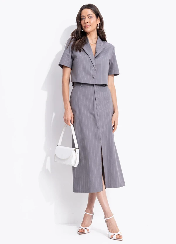 Colcci - Blazer Risca de Giz Cinza 3