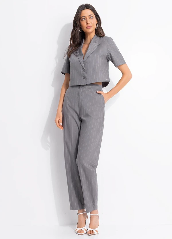 Colcci - Blazer Risca de Giz Cinza 7