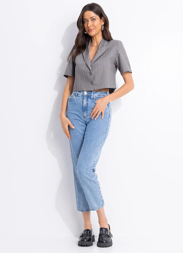 Colcci - Blazer Risca de Giz Cinza 8