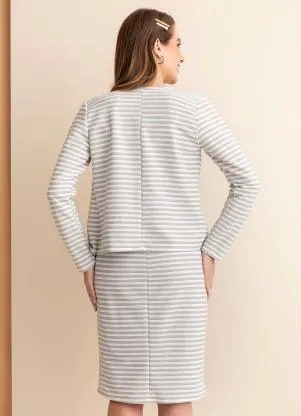 Rosalie - Blazer Listras Lurex com Botão - ROSALIE