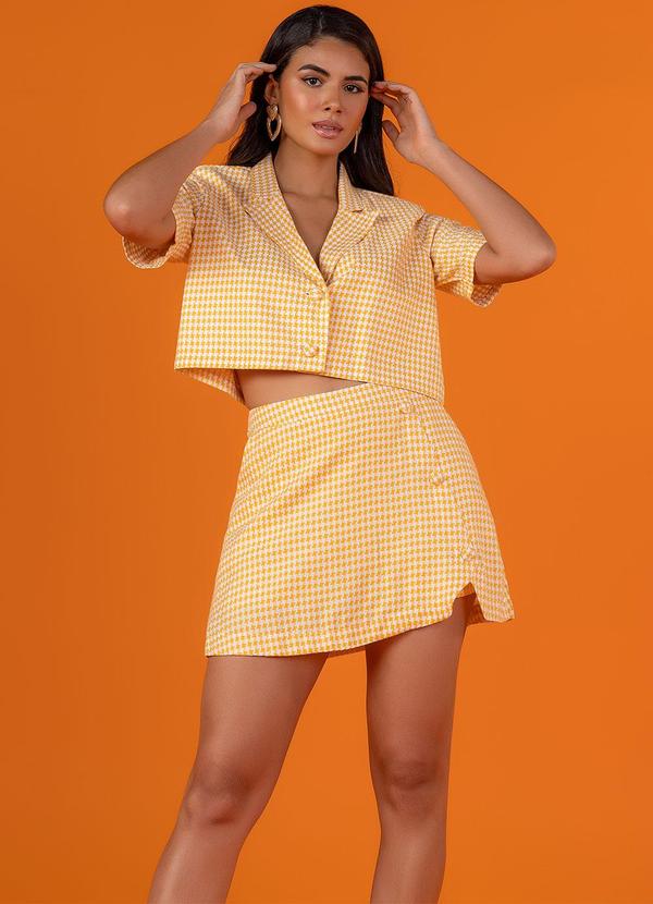 Angel - Blazer Manga Curta Sumer TweedAmarelo 3