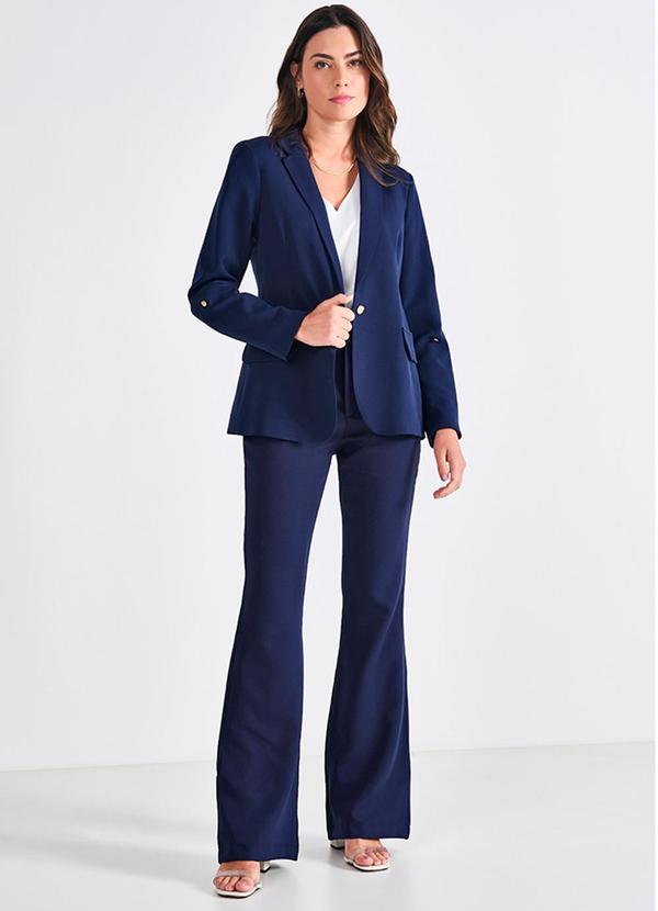 Principessa - Blazer Feminino de Alfaiataria Marinho com Martingale Tifani 3