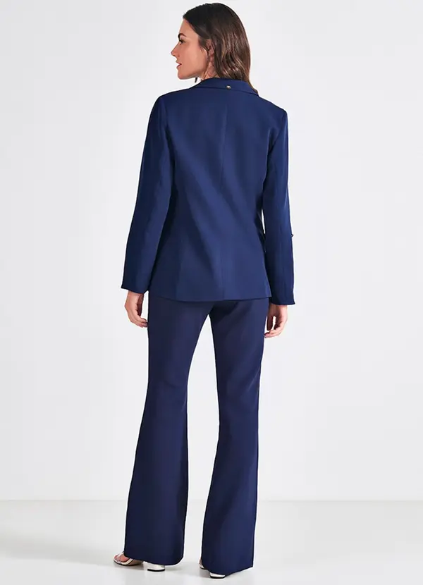 Principessa - Blazer Feminino de Alfaiataria Marinho com Martingale Tifani 2