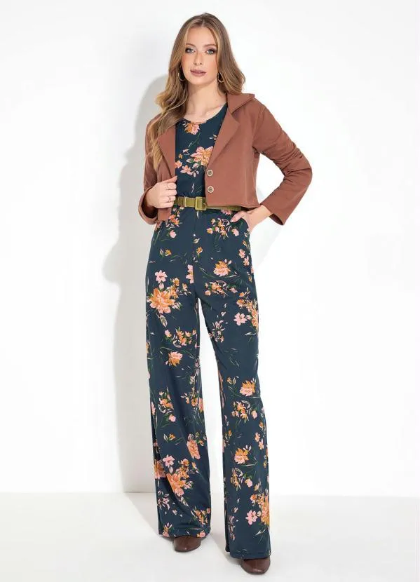 Moda Pop - Blazer Marrom com Botões Funcionais e Gola 3