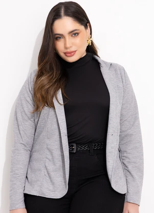 Quintess - Blazer Mescla Claro em Moletinho - QUINTESS