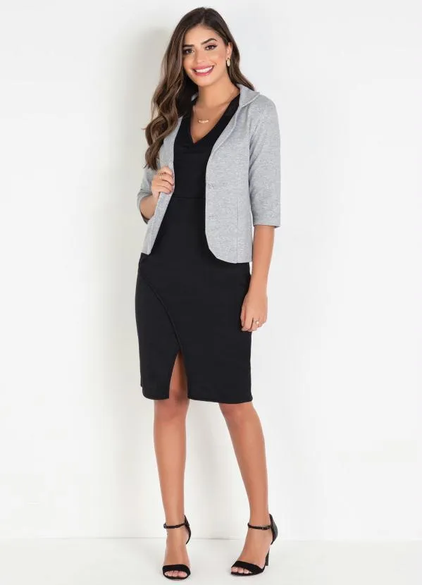 Rosalie - Blazer Mescla com Mangas 7/8 3