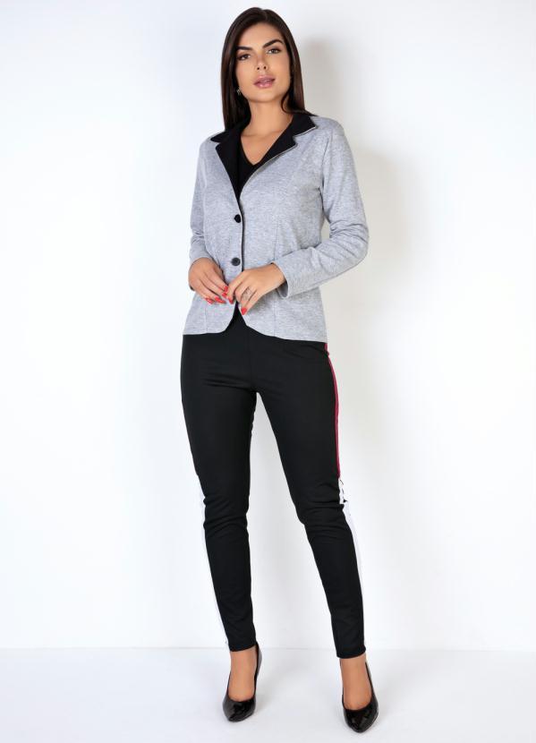 Outlet - Blazer Mescla e Preto com Botões 3