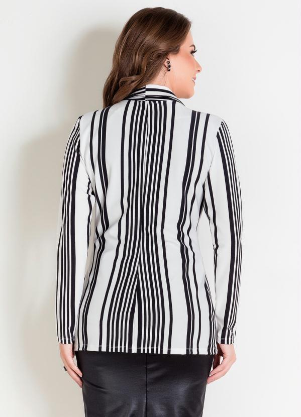Outlet - Blazer Moda Evangélica Listrado Alongado 2