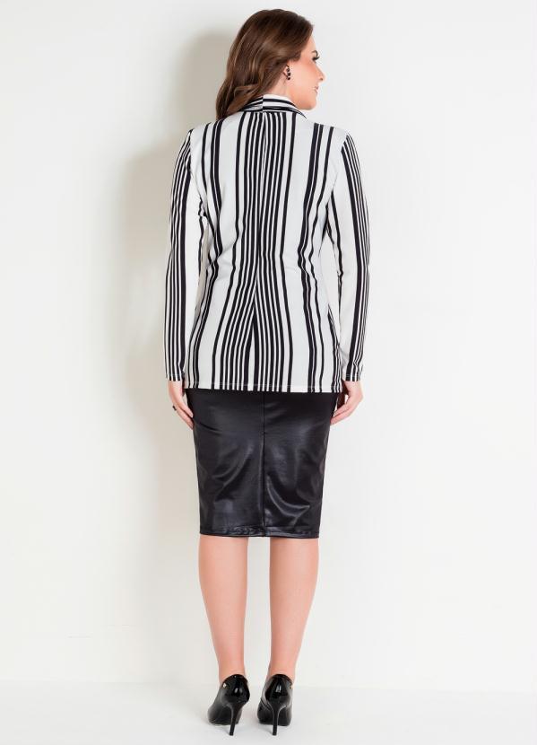 Outlet - Blazer Moda Evangélica Listrado Alongado 5