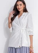 Blazer Off White em Alfaiataria Sarjada