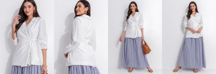 Blazer Off White em Alfaiataria Sarjada