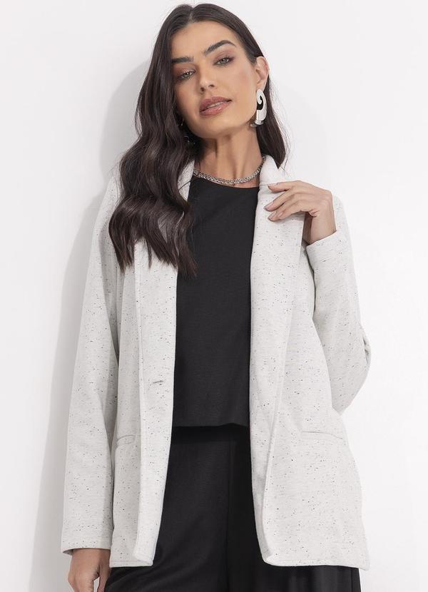 Svela - Blazer Off White Poliester com Elastano