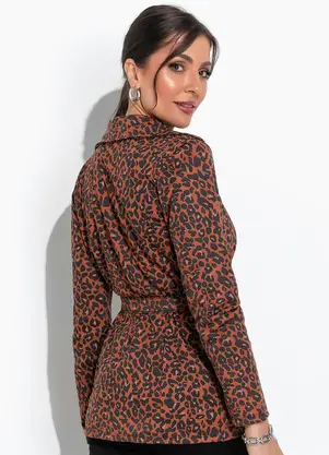 Rosalie - Blazer Oncinha com Faixa e Fivela - ROSALIE