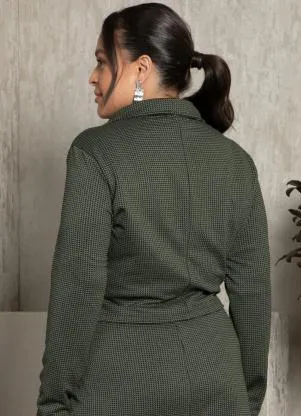 Quintess - Blazer Pied Poule com Botões - QUINTESS