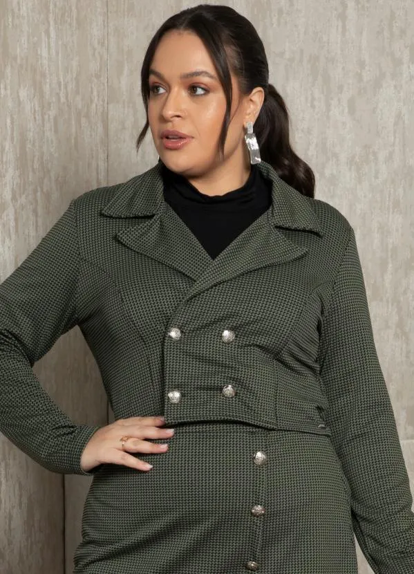 Quintess - Blazer Pied Poule com Botões 5