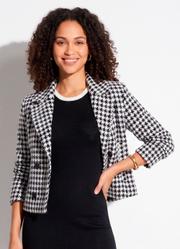 Blazer Pied Poule em Tweed