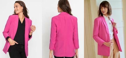 Blazer Pink em Crepe Plano