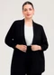 Cativa - Blazer Plus Size em Linho Preto - variação: Preto