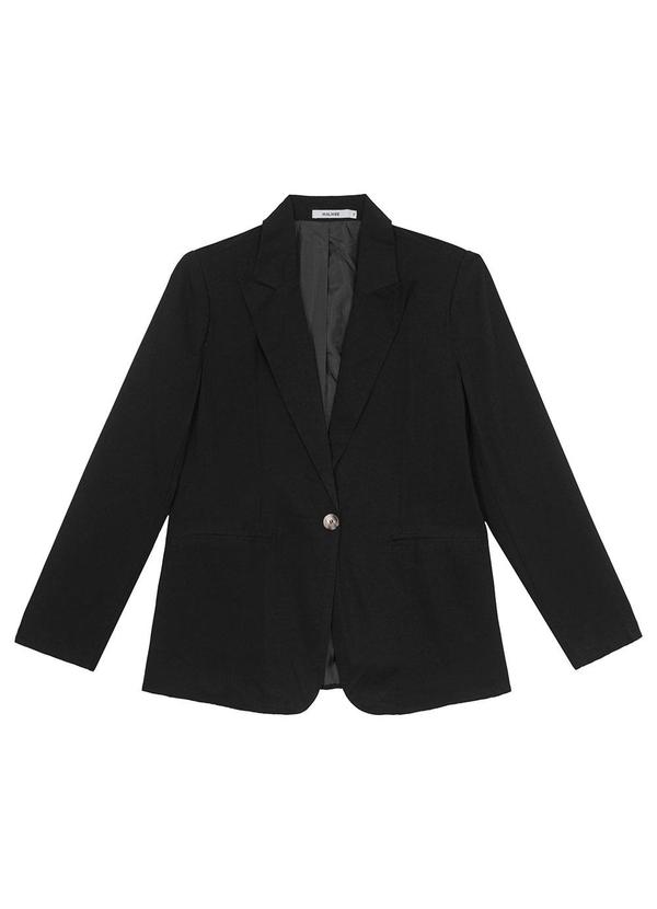 Malwee - Blazer Preto Alfaiataria em Viscose Sarjada