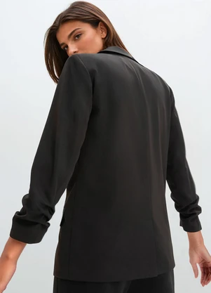 bonprix - Blazer Preto em Crepe Plano - BONPRIX