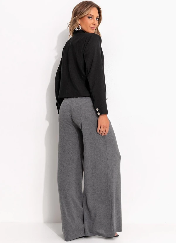 Quintess - Blazer Preto em Crepe Plano 7