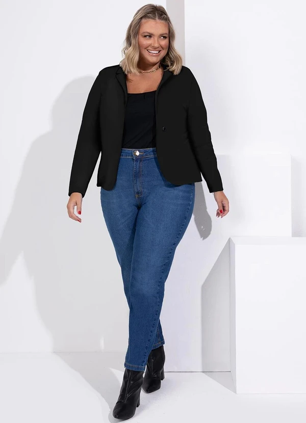 Quintess - Blazer Preto em Moletinho 10