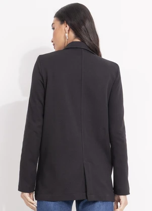 Svela - Blazer Preto em Poliester com Elastano - SVELA
