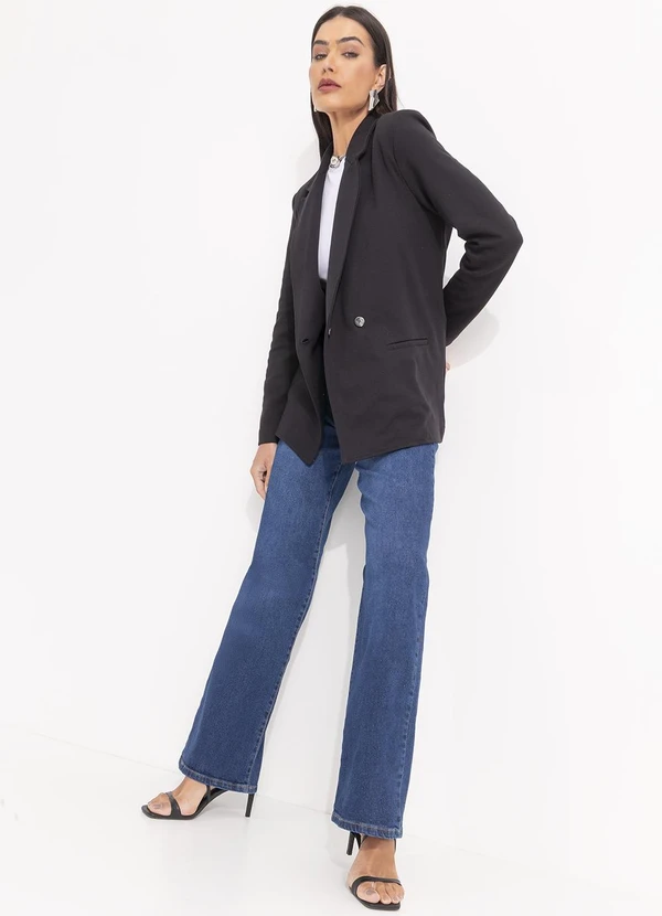 Svela - Blazer Preto em Poliester com Elastano 9