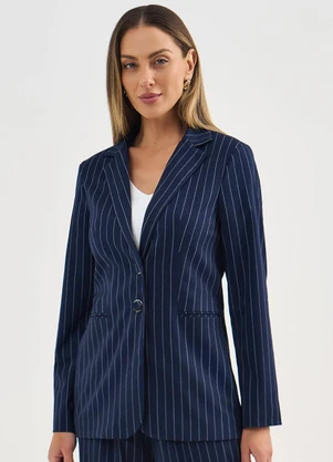 Principessa - Blazer Intermediário em Alfaiataria Risca de Giz Aneli - PRINCIPESSA