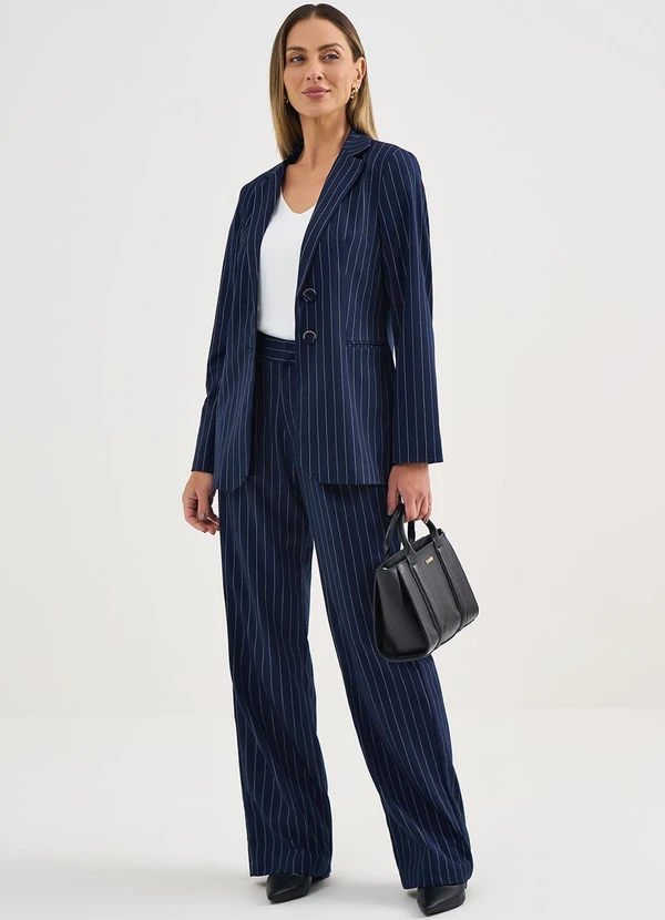 Principessa - Blazer Intermediário em Alfaiataria Risca de Giz Aneli 5