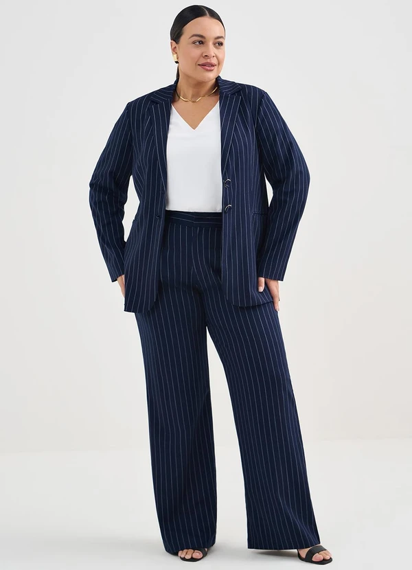 Principessa - Blazer Intermediário em Alfaiataria Risca de Giz Aneli 8