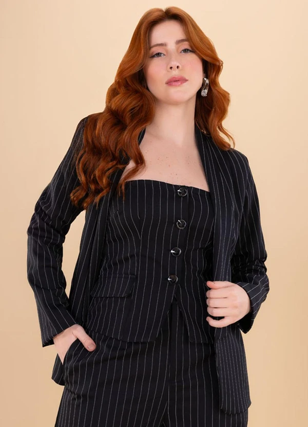 Angel - Blazer Risca Giz Preto