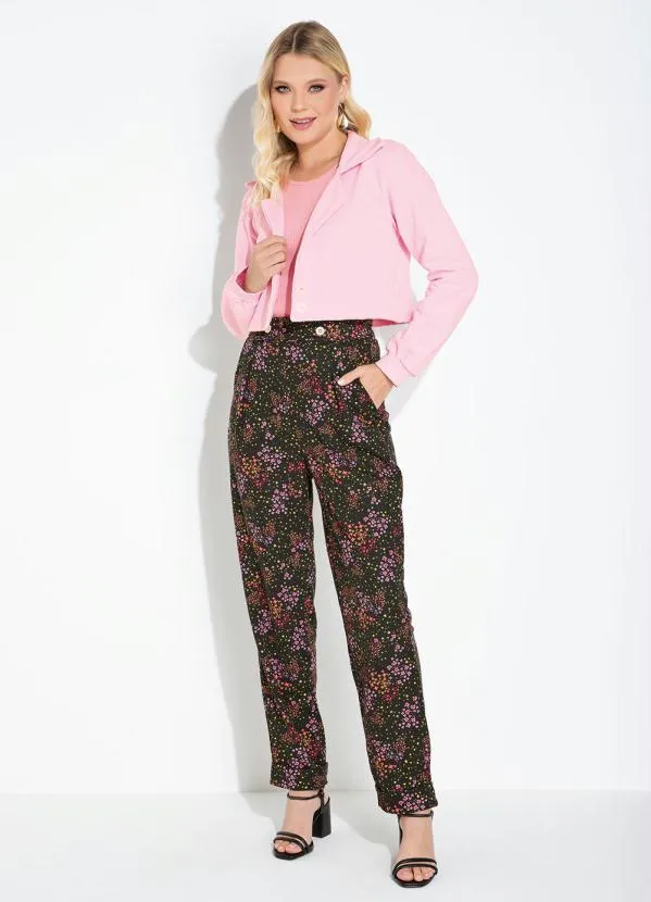 Moda Pop - Blazer Rosa com Fechamento dos Botões e Gola 6