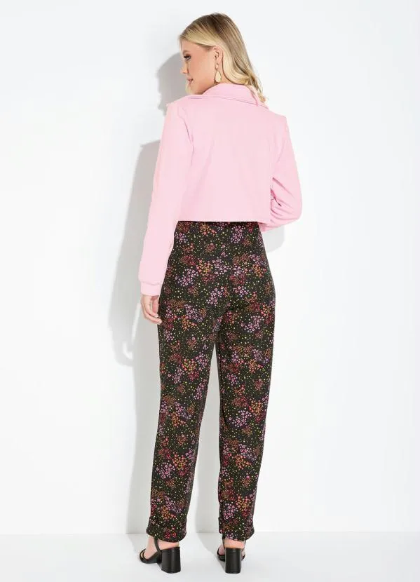 Moda Pop - Blazer Rosa com Fechamento dos Botões e Gola 7