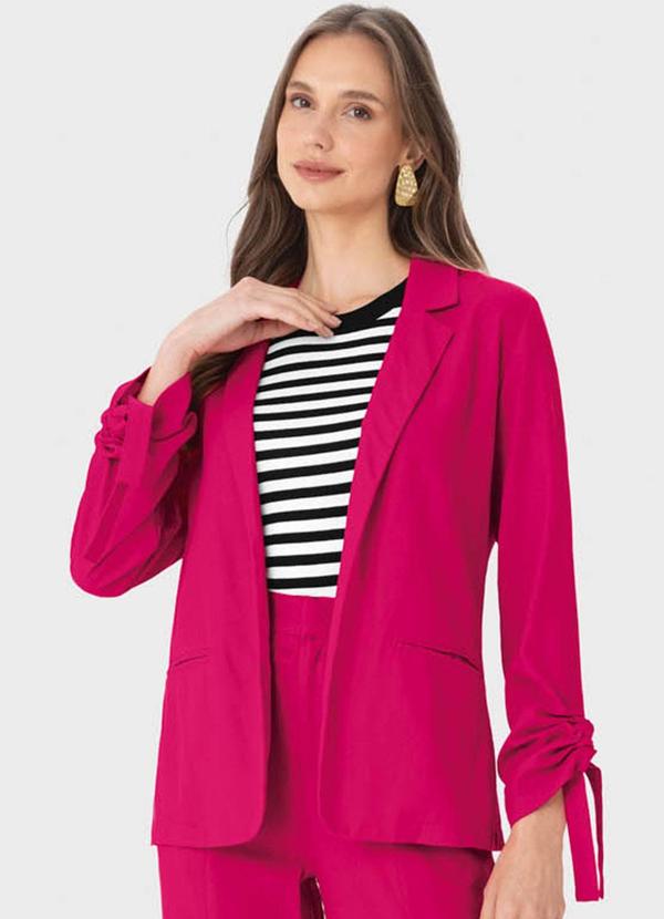Malwee - Blazer Rosa Escuro Alfaiataria Viscolinho