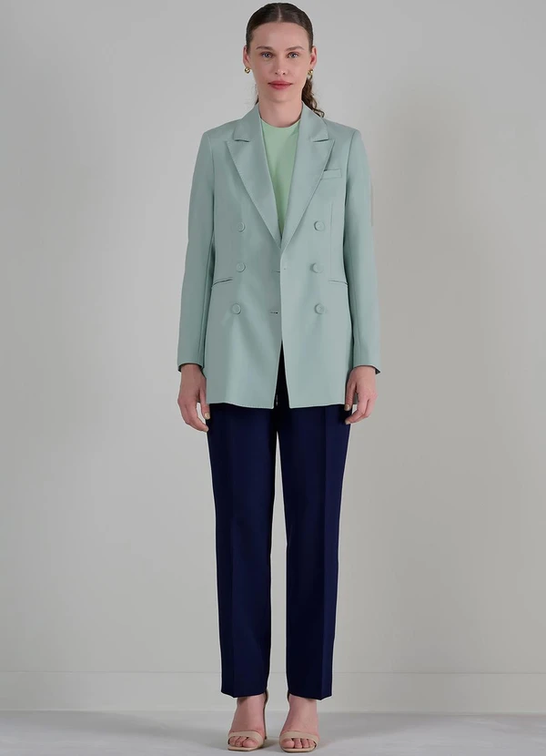 Principessa - Blazer Transpassado Verde Água Flayca 6