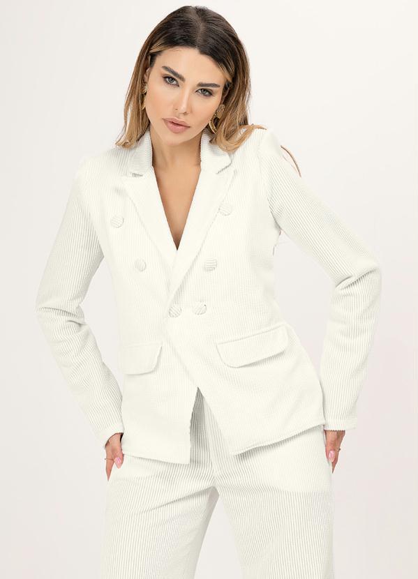 Angel - Blazer Veludo Cotele Off White