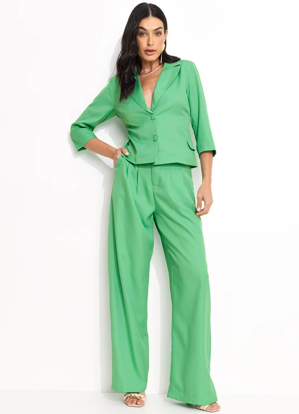 Quintess - Blazer Verde Claro em Alfaiataria 3