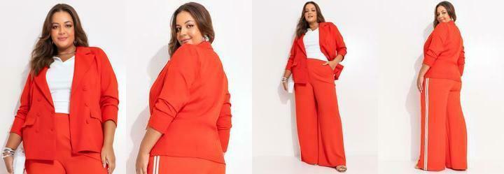 Blazer Vermelho em Crepe Plano