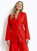 Blazer Vermelho em Crepe Plano