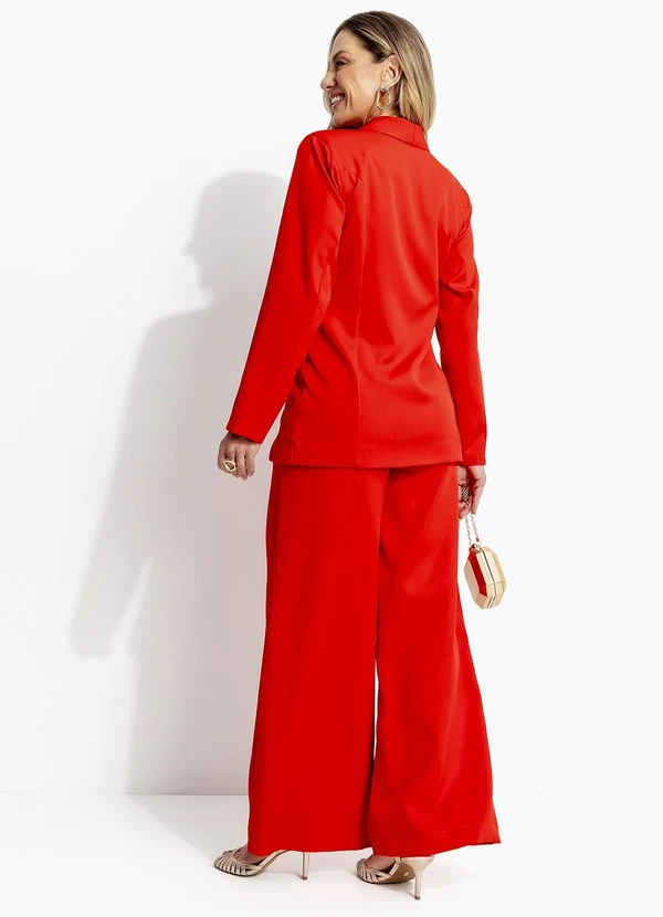 Quintess - Blazer Vermelho em Crepe Plano 5