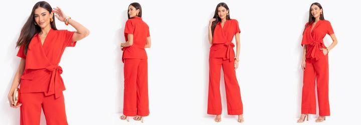 Blazer Vermelho em Linho