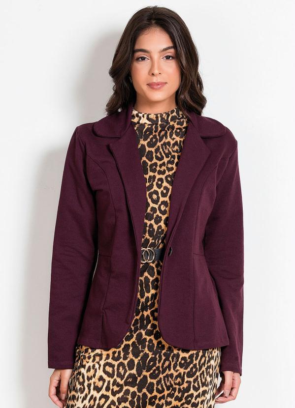 Outlet - Blazer Vinho com Recortes Moda Evangélica 1