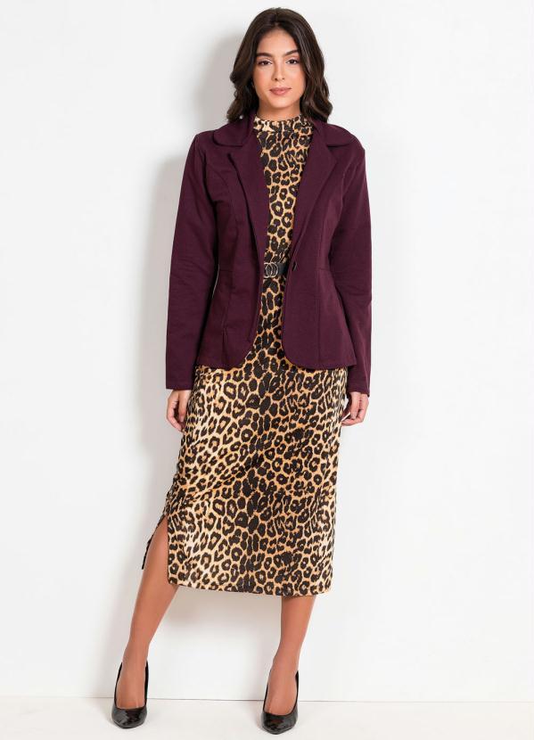 Outlet - Blazer Vinho com Recortes Moda Evangélica 3