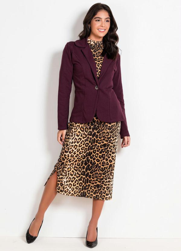 Outlet - Blazer Vinho com Recortes Moda Evangélica 4