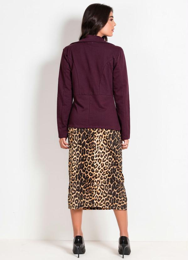 Outlet - Blazer Vinho com Recortes Moda Evangélica 5