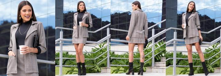 Blazer Xadrez com Bolsos