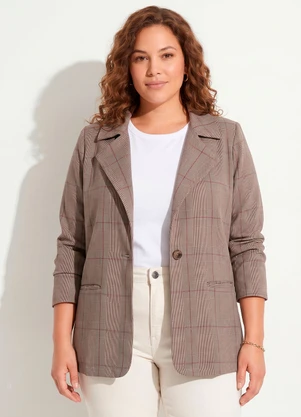 Quintess - Blazer Xadrez com Bolsos - QUINTESS