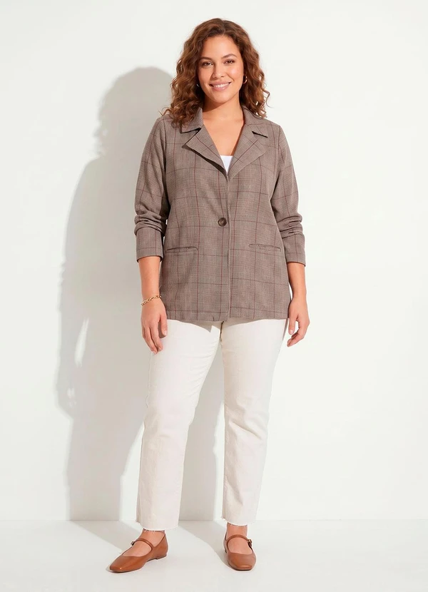 Quintess - Blazer Xadrez com Bolsos